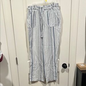 Women’s Rewash striped linen pants.